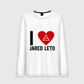 Мужской лонгслив хлопок с принтом I love Jared Leto , 100% хлопок |  | 30 seconds to mars | 30 stm | punk | rock | музыка | панк рок | я люблю джареда лето