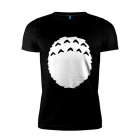 Мужская футболка премиум с принтом Тоторо грудь , 92% хлопок, 8% лайкра | приталенный силуэт, круглый вырез ворота, длина до линии бедра, короткий рукав | anime | totoro | аниме | тоторо