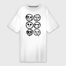 Платье-футболка хлопок с принтом HU Mask one color ,  |  | hollywood undead | hu | hu mask one color | undead | рок реп группа hollywood undead