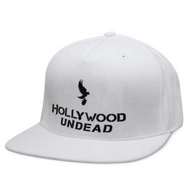 Кепка снепбек с прямым козырьком с принтом Hollywood Undead logo , хлопок 100% |  | hollywood undead | hu | hu mask one color | undead | рок реп группа hollywood undead