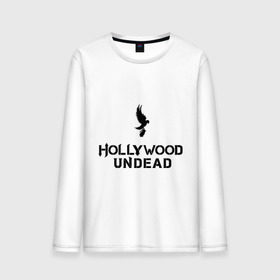 Мужской лонгслив хлопок с принтом Hollywood Undead logo , 100% хлопок |  | hollywood undead | hu | hu mask one color | undead | рок реп группа hollywood undead