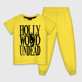 Детская пижама хлопок с принтом HollyWoodUndead , 100% хлопок |  брюки и футболка прямого кроя, без карманов, на брюках мягкая резинка на поясе и по низу штанин
 | hollywood undead | hu | hu mask one color | undead | птица с гранатой | рок реп группа hollywood undead