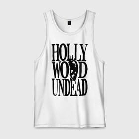 Мужская майка хлопок с принтом HollyWoodUndead , 100% хлопок |  | hollywood undead | hu | hu mask one color | undead | птица с гранатой | рок реп группа hollywood undead