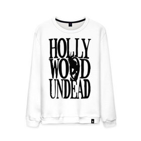 Мужской свитшот хлопок с принтом HollyWoodUndead , 100% хлопок |  | hollywood undead | hu | hu mask one color | undead | птица с гранатой | рок реп группа hollywood undead