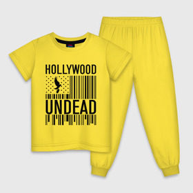 Детская пижама хлопок с принтом Hollywood Undead flag , 100% хлопок |  брюки и футболка прямого кроя, без карманов, на брюках мягкая резинка на поясе и по низу штанин
 | hollywood undead | hu | hu mask one color | undead | птица с гранатой | рок реп группа hollywood undead