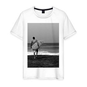 Мужская футболка хлопок с принтом Surfingboy , 100% хлопок | прямой крой, круглый вырез горловины, длина до линии бедер, слегка спущенное плечо. | летние | лето | море | на лето | океан | пляж | серфинг