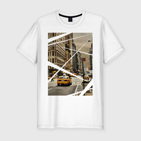 Мужская футболка премиум с принтом Улицы NY , 92% хлопок, 8% лайкра | приталенный силуэт, круглый вырез ворота, длина до линии бедра, короткий рукав | new york | urban style | город | города | нью йорк | улицы нью йорка | урбан