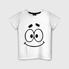 Детская футболка хлопок с принтом Смешная рожица , 100% хлопок | круглый вырез горловины, полуприлегающий силуэт, длина до линии бедер | smile | глаза | рожица | смайл | смайлик