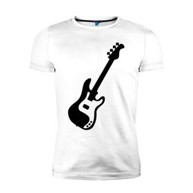 Мужская футболка премиум с принтом Гитара , 92% хлопок, 8% лайкра | приталенный силуэт, круглый вырез ворота, длина до линии бедра, короткий рукав | Тематика изображения на принте: gitar | music | бас | музыка | музыкальные инструменты | электрогитара