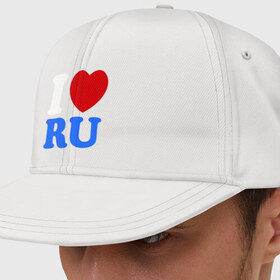 Кепка снепбек с прямым козырьком с принтом I Love RU , хлопок 100% |  | i love ru | i love russia | для патриотов | патриотам | патриотизм | я люблю россию | я русский