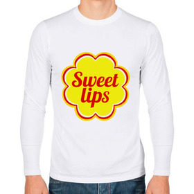 Мужской лонгслив хлопок с принтом Sweet lips , 100% хлопок |  | chupa chups | sweet lips | антибренд | сладкие губы | чупа чупс
