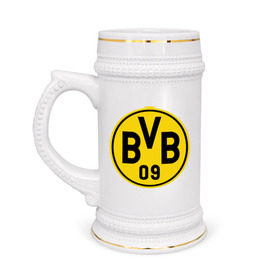Кружка пивная с принтом Borussia Dortmund ,  керамика (Материал выдерживает высокую температуру, стоит избегать резкого перепада температур) |  объем 630 мл | боруссия | дортмунд