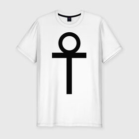 Мужская футболка премиум с принтом Анкх , 92% хлопок, 8% лайкра | приталенный силуэт, круглый вырез ворота, длина до линии бедра, короткий рукав | gothic | готам | готика | готический | знак | руна | символ