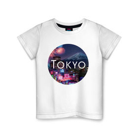 Детская футболка хлопок с принтом Tokyo - круг , 100% хлопок | круглый вырез горловины, полуприлегающий силуэт, длина до линии бедер | tokyo | urban | город | города | мировые столицы | токио | урбан | япония