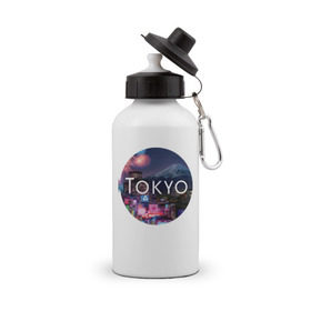 Бутылка спортивная с принтом Tokyo - круг , металл | емкость — 500 мл, в комплекте две пластиковые крышки и карабин для крепления | tokyo | urban | город | города | мировые столицы | токио | урбан | япония