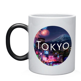 Кружка хамелеон с принтом Tokyo - круг , керамика | меняет цвет при нагревании, емкость 330 мл | tokyo | urban | город | города | мировые столицы | токио | урбан | япония