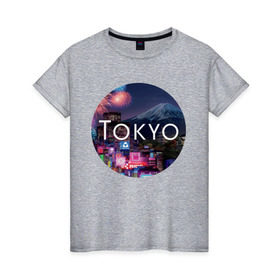 Женская футболка хлопок с принтом Tokyo - круг , 100% хлопок | прямой крой, круглый вырез горловины, длина до линии бедер, слегка спущенное плечо | tokyo | urban | город | города | мировые столицы | токио | урбан | япония