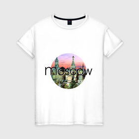 Женская футболка хлопок с принтом Москва - круг , 100% хлопок | прямой крой, круглый вырез горловины, длина до линии бедер, слегка спущенное плечо | moscow | urban | город | города | мировые столицы | москва | урбан