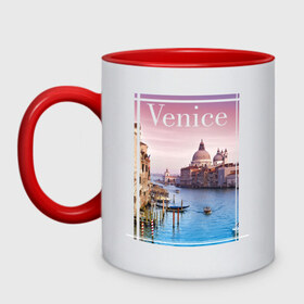 Кружка двухцветная с принтом Venice , керамика | объем — 330 мл, диаметр — 80 мм. Цветная ручка и кайма сверху, в некоторых цветах — вся внутренняя часть | Тематика изображения на принте: urban | venice | венеция | город | города | урбан