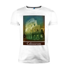 Мужская футболка премиум с принтом Колизей , 92% хлопок, 8% лайкра | приталенный силуэт, круглый вырез ворота, длина до линии бедра, короткий рукав | rome | urban | город | города | достопримечательности | колизей | рим | урбан