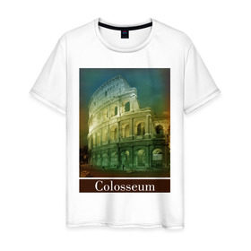 Мужская футболка хлопок с принтом Колизей , 100% хлопок | прямой крой, круглый вырез горловины, длина до линии бедер, слегка спущенное плечо. | rome | urban | город | города | достопримечательности | колизей | рим | урбан