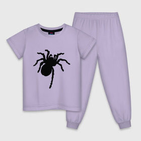Детская пижама хлопок с принтом Паук (spider) , 100% хлопок |  брюки и футболка прямого кроя, без карманов, на брюках мягкая резинка на поясе и по низу штанин
 | насекомые | паутина | паучок | черная вдова | черный паук