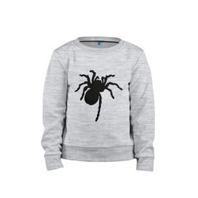 Детский свитшот хлопок с принтом Паук (spider) , 100% хлопок | круглый вырез горловины, эластичные манжеты, пояс и воротник | насекомые | паутина | паучок | черная вдова | черный паук