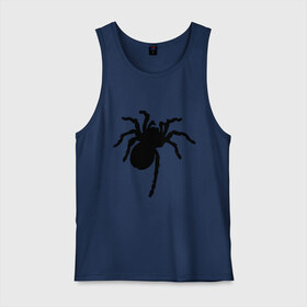 Мужская майка хлопок с принтом Паук (spider) , 100% хлопок |  | насекомые | паутина | паучок | черная вдова | черный паук