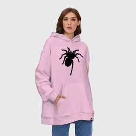 Худи SuperOversize хлопок с принтом Паук (spider) , 70% хлопок, 30% полиэстер, мягкий начес внутри | карман-кенгуру, эластичная резинка на манжетах и по нижней кромке, двухслойный капюшон
 | насекомые | паутина | паучок | черная вдова | черный паук