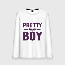 Мужской лонгслив хлопок с принтом Pretty swag boy , 100% хлопок |  | парень | сваг | свэг