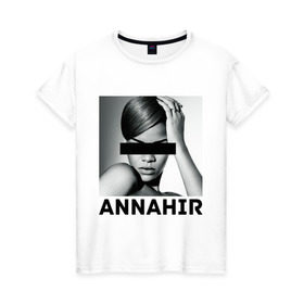 Женская футболка хлопок с принтом Rihanna , 100% хлопок | прямой крой, круглый вырез горловины, длина до линии бедер, слегка спущенное плечо | актирса | голливуд rihanna | звезды | знаменитости | певица | рианна