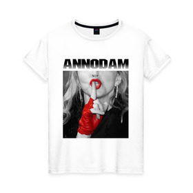 Женская футболка хлопок с принтом Annodam , 100% хлопок | прямой крой, круглый вырез горловины, длина до линии бедер, слегка спущенное плечо | madonna | актирса | голливуд | звезды | знаменитости | мадонна | певица
