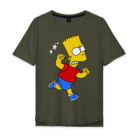 Мужская футболка хлопок Oversize с принтом Барт бой без правил , 100% хлопок | свободный крой, круглый ворот, “спинка” длиннее передней части | bart simpson | simpsons | барт симпсон | драка | симпсоны