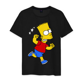 Мужская футболка хлопок с принтом Барт бой без правил , 100% хлопок | прямой крой, круглый вырез горловины, длина до линии бедер, слегка спущенное плечо. | bart simpson | simpsons | барт симпсон | драка | симпсоны