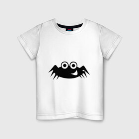 Детская футболка хлопок с принтом Весёлый паучок , 100% хлопок | круглый вырез горловины, полуприлегающий силуэт, длина до линии бедер | насекомые | паук