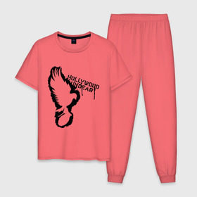Мужская пижама хлопок с принтом Hollywood undead (graffiti) , 100% хлопок | брюки и футболка прямого кроя, без карманов, на брюках мягкая резинка на поясе и по низу штанин
 | хип хоп