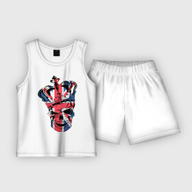 Детская пижама с шортами хлопок с принтом Британский череп ,  |  | great britain | uk | united kingdom | английский флаг | британский флаг | флаг uk | флаг англии | флаг британии | флаг великобритании | череп