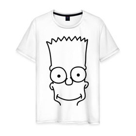 Мужская футболка хлопок с принтом Барт лицо , 100% хлопок | прямой крой, круглый вырез горловины, длина до линии бедер, слегка спущенное плечо. | simpsons | мультики | мультфильмы | симпсоны