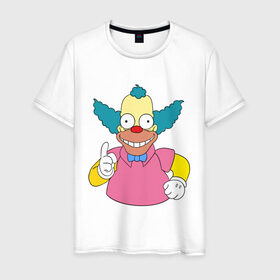 Мужская футболка хлопок с принтом Клоун красти , 100% хлопок | прямой крой, круглый вырез горловины, длина до линии бедер, слегка спущенное плечо. | simpsons | клоун | мультики | мультфильмы | симпсоны