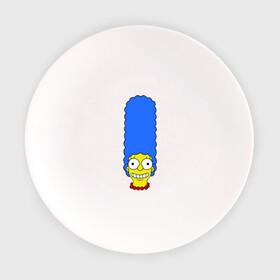 Тарелка с принтом Мардж лицо , фарфор | диаметр - 210 мм
диаметр для нанесения принта - 120 мм | Тематика изображения на принте: гомер