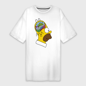 Платье-футболка хлопок с принтом Мозг Гомера ,  |  | гомер