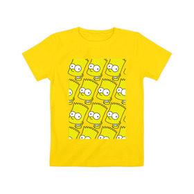 Детская футболка хлопок с принтом Узор Барт Симпсон , 100% хлопок | круглый вырез горловины, полуприлегающий силуэт, длина до линии бедер | Тематика изображения на принте: simpsons | мультик | мультфильм | симпсоны | симсоны