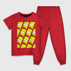Детская пижама хлопок с принтом Узор Барт Симпсон , 100% хлопок |  брюки и футболка прямого кроя, без карманов, на брюках мягкая резинка на поясе и по низу штанин
 | Тематика изображения на принте: simpsons | мультик | мультфильм | симпсоны | симсоны