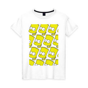 Женская футболка хлопок с принтом Узор Барт Симпсон , 100% хлопок | прямой крой, круглый вырез горловины, длина до линии бедер, слегка спущенное плечо | simpsons | мультик | мультфильм | симпсоны | симсоны