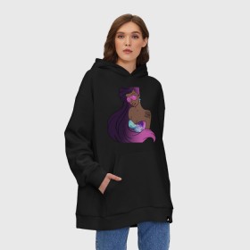 Худи SuperOversize хлопок с принтом Swaggy girl , 70% хлопок, 30% полиэстер, мягкий начес внутри | карман-кенгуру, эластичная резинка на манжетах и по нижней кромке, двухслойный капюшон
 | swag | swag style | swag девушка | девушка с татуировкой | девушка сваг | одежда сваг | сваг | сваг стиль | свег | свог | свэг | тату