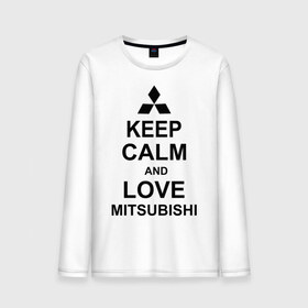 Мужской лонгслив хлопок с принтом keep calm and love mitsubishi , 100% хлопок |  | автомобили | машины | сохраняй спокойствие и люби митсубиси | тачки