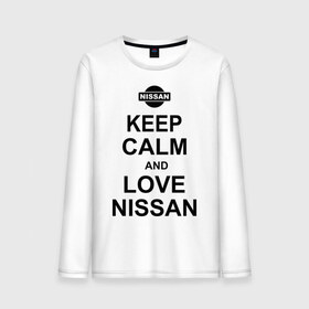 Мужской лонгслив хлопок с принтом Keep calm and love nissan , 100% хлопок |  | автомобили | машины | сохраняй спокойствие и люби ниссан | тачки