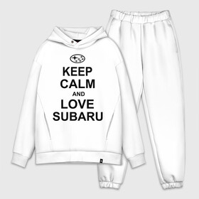 Мужской костюм хлопок OVERSIZE с принтом keep calm and love subaru ,  |  | автомобили | машины | сохраняй спокойствие и люби субару | субарик | тачки