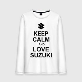 Мужской лонгслив хлопок с принтом keep calm and love suzuki , 100% хлопок |  | автомобили | машины | сохраняй спокойствие и люби сузуки | тачки