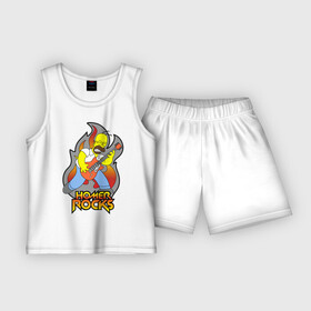 Детская пижама с шортами хлопок с принтом Homer Rocks ,  |  | Тематика изображения на принте: гомер